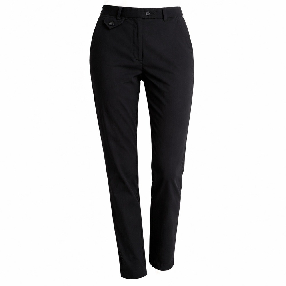 Emanuel Ungaro Liberte Tapered‎ Trousers Black Petite 12 Cotton Stretch Parisian